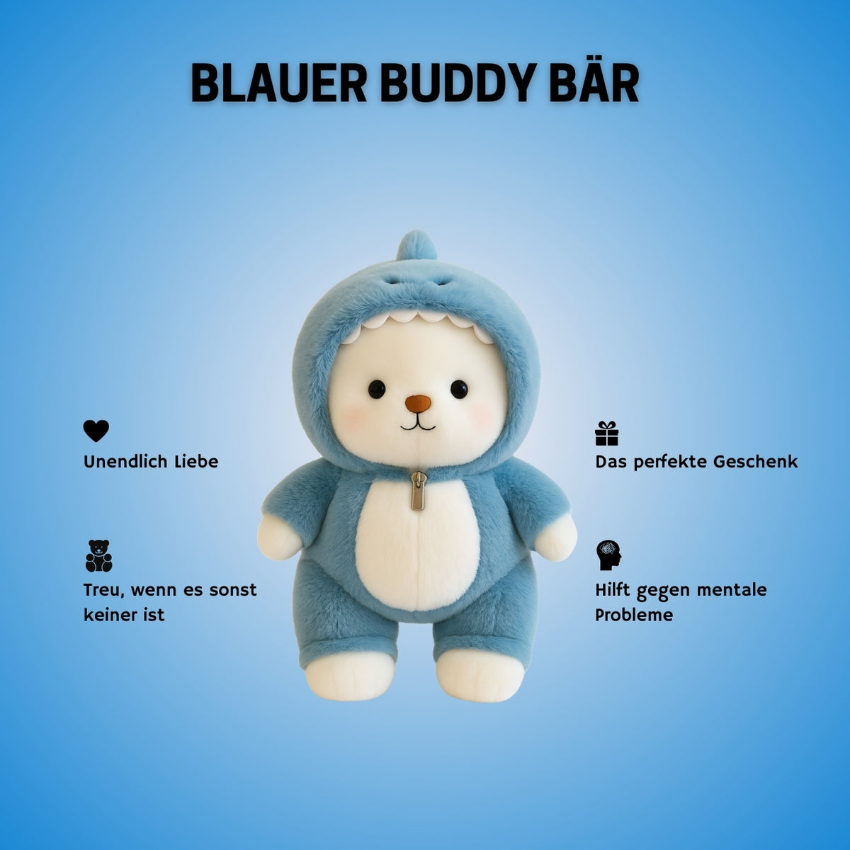 Blauer Buddy Bär